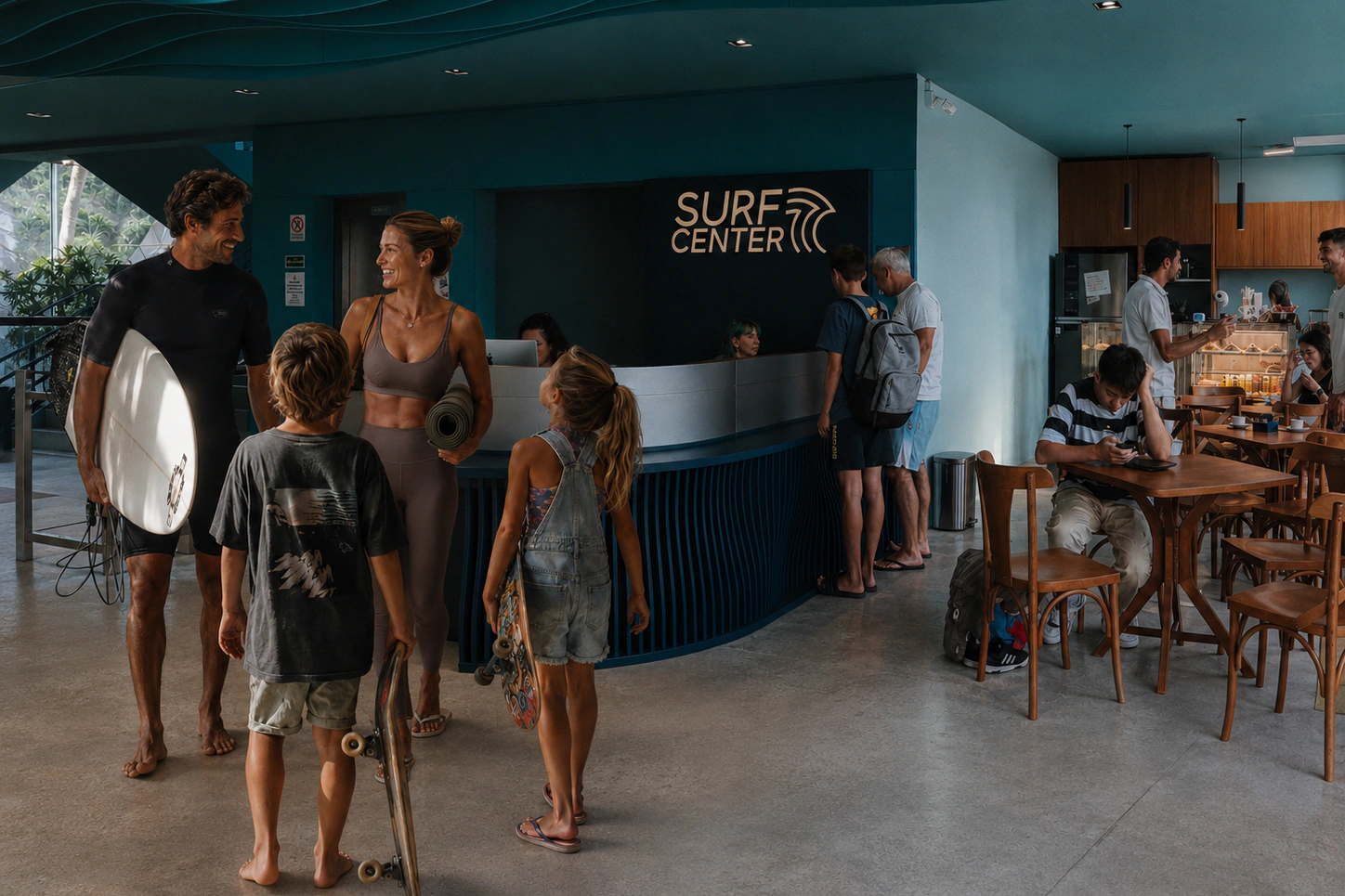Interior do clube Surf Center Curitiba
