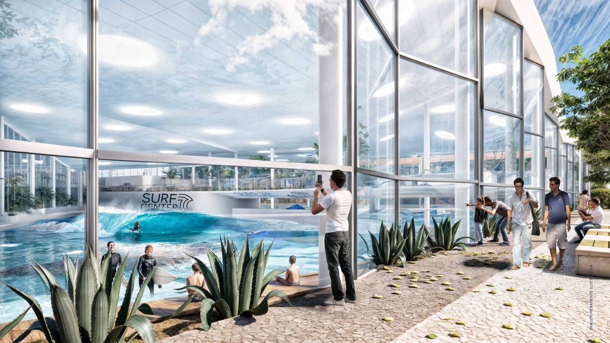 Piscina de ondas indoor Surf Center Ribeirão Preto · praia privativa coberta e aquecida