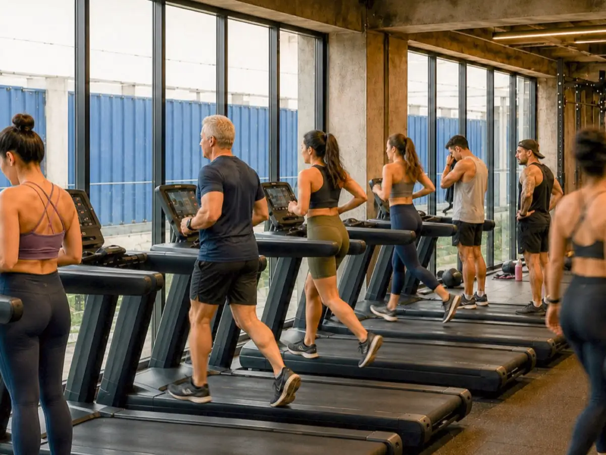 Área de cardio do projeto Surf Center São Paulo