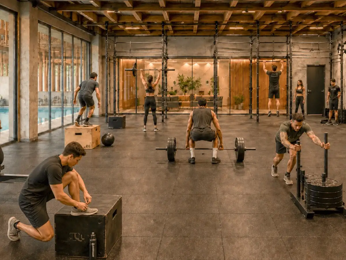 Área de cross do projeto Surf Center São Paulo