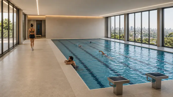 Piscina de natação do projeto Surf Center São Paulo